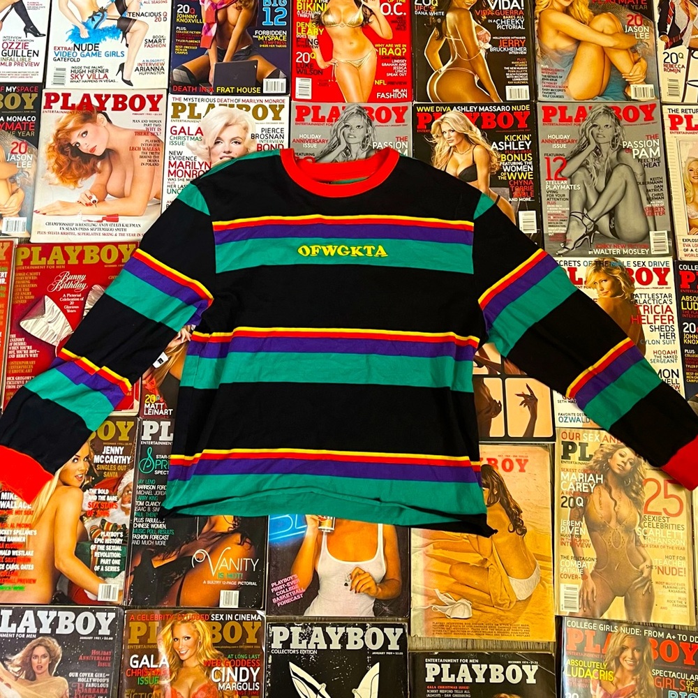 “Golf” long sleeve striped // size medium //